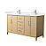  60" Transitional Double Vanity Base in White Oak, 7 Top Options with 2 Hardware Option