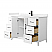  48" Transitional Single Vanity Base in White, 7 Top Options with 2 Hardware Option