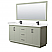 72" Transitional Double Vanity Base in Light Green, 3 Top Options, with 3 Hardware Options and Mirror Option