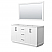 60" Transitional Double Vanity Base in White, 3 Top Option, with 3 Hardware Options and Mirror Option