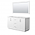 60" Transitional Double Vanity Base in White, 3 Top Option, with 3 Hardware Options and Mirror Option