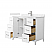  42" Transitional Single Vanity Base in White, 7 Top Options with 2 Hardware Option