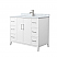42" Transitional Single Vanity Base in White, 7 Top Options with 2 Hardware Option