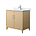 36" Transitional Single Vanity Base in White Oak, 7 Top Options with 2 Hardware Option