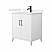 30" Transitional Single Vanity Base in White, 7 Top Options with 2 Hardware Option