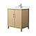 30" Transitional Single Vanity Base in White Oak, 7 Top Options with 2 Hardware Option
