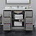 48" Transitional Single Vanity Base in Dark Grey, 3 Top Options, with 3 Hardware Options and Mirror Option