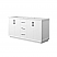66" Transitional Double Vanity Base in White, 3 Top Option, with 3 Hardware Options and Mirror Option