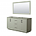 66" Transitional Double Vanity Base in Light Green, 3 Top Option, with 3 Hardware Options and Mirror Option