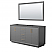66" Transitional Double Vanity Base in Dark Grey, 3 Top Option, with 3 Hardware Options and Mirror Option