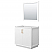 36" Transitional Single Vanity Base in White, 3 Top Option, with 3 Hardware Options and Mirror Option