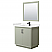 36" Transitional Single Vanity Base in Light Green, 3 Top Option with 3 Hardware Options and Mirror Option