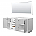72" Transitional Double Vanity Base in White, 3 Top Options, with 3 Hardware Options and Mirror Option