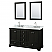 60" Double Bathroom Vanity in Dark Espresso, Polished Chrome Trim with Countertop Options, with Mirror, and Medicine Cabinet Option
