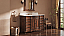 60" Traditional Single Sink Bathroom Vanity Antique Brown with White Quartz Top, Backsplash Option and Mirror Option