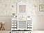 60" Traditional Single Sink Bathroom Vanity Antique White with White Quartz Top, Backsplash Option and Mirror Option
