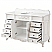 60" Traditional Single Sink Bathroom Vanity Antique White with White Quartz Top, Backsplash Option and Mirror Option