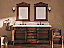 Adelina 72" Traditional Double Sink Bathroom Vanity Antique Brown with White Quartz Top, with Backsplash Option and Mirror Option