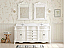 Adelina 72" Traditional Double Sink Bathroom Vanity Antique White with White Quartz Top, Backsplash Option and Mirror Option