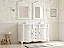 Adelina 48" Traditional Double Sink Bathroom Vanity Antique White with White Quartz Top, with Backsplash Option and Mirror Option