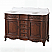 48" Adelina Traditional Double Sink Bathroom Vanity Antique Brown with White Quartz Top, with Backsplash and Mirror Option