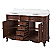 48" Adelina Traditional Double Sink Bathroom Vanity Antique Brown with White Quartz Top, with Backsplash and Mirror Option