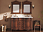 48" Adelina Traditional Double Sink Bathroom Vanity Antique Brown with White Quartz Top, with Backsplash and Mirror Option
