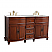62 in Double Sink Vanity Walnut Finish in Cream Marble Top