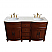 62 in Double Sink Vanity Walnut Finish in Cream Marble Top