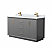 60" Double Bathroom Vanity in Dark Gray, White Carrara Marble Countertop, Undermount Square Sink