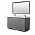 60" Double Bathroom Vanity in Dark Gray, White Carrara Marble Countertop, Undermount Square Sink