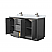 60" Double Bathroom Vanity in Dark Gray, White Carrara Marble Countertop, Undermount Square Sink
