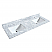 60" Double Bathroom Vanity in Dark Gray, White Carrara Marble Countertop, Undermount Square Sink