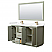 60" Double Bathroom Vanity in Light Green, Carrara Cultured Marble Countertop, Undermount Square Sinks