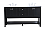 Modern Fitting 60" Double Sink Bathroom Vanity Set in Black