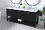 Modern Fitting 72" Double Sink Bathroom Vanity Set in Black