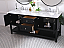 Modern Fitting 72" Double Sink Bathroom Vanity Set in Black