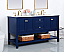 Modern Fitting 60" Double Bathroom Vanity in Blue