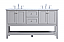  Modern Fitting 60" Double Sink Bathroom Vanity in Grey Finish