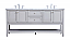 Modern Fitting 72 Double Sink Bathroom Vanity in Grey Finish