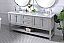Modern Fitting 72 Double Sink Bathroom Vanity in Grey Finish