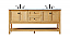Modern Fitting 72" Double Bathroom Vanity in Natural Wood