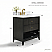 30" Bath Vanity Set in Black Oak Finish with Alpine White Quartz Top