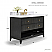 42" Bath Vanity Set in Black Oak Finish with Alpine White Quartz Top