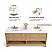 72" Double Bathroom Vanity in American Oak Finish with Alpine White Quartz Top
