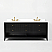 72" Bath Vanity Set in Black Oak Finish with Alpine White Quartz Top
