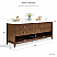 84" Double Bath Vanity Set in Chestnut Oak Finish with Alpine White Quartz Top