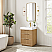 24" Free-standing Single Bath Vanity in Washed Ash Grey with White Integrated Stone Sink Top