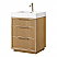 24" Free-standing Single Bath Vanity in Washed Ash Grey with White Integrated Stone Sink Top