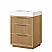 24" Free-standing Single Bath Vanity in Washed Ash Grey with White Integrated Stone Sink Top